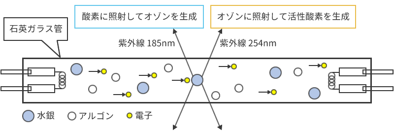 UV洗浄装置の低圧水銀ランプ